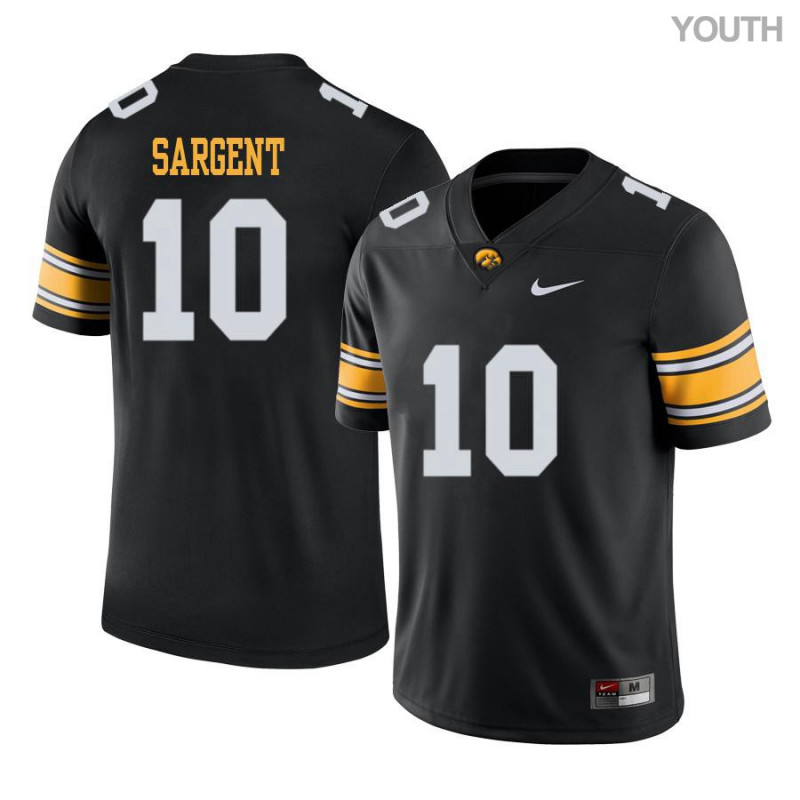 Youth Iowa Hawkeyes NCAA #10 Mekhi Sargent Black Authentic Nike Alumni Stitched College Football Jersey HQ34H08RK